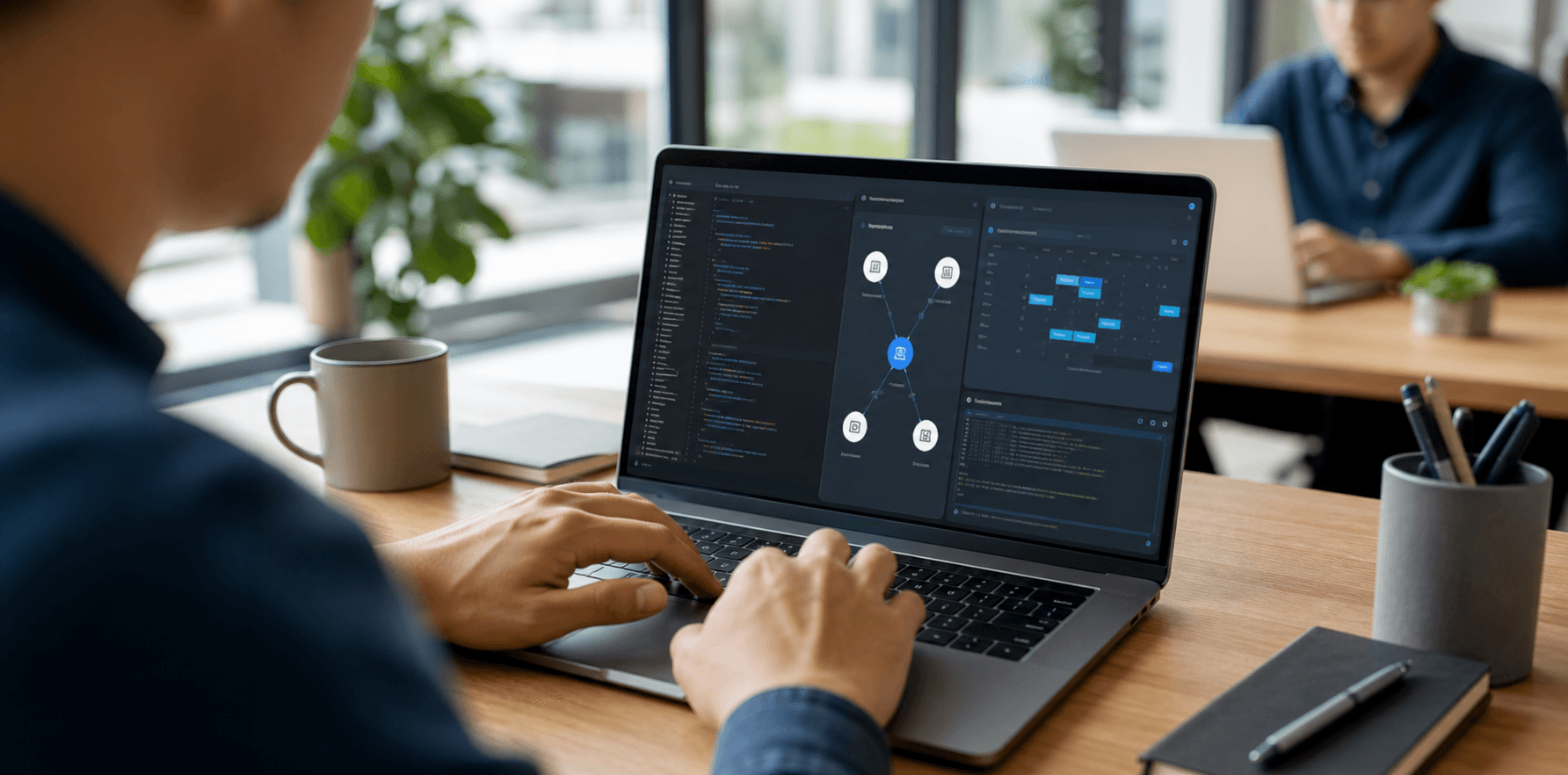 Developer integrating scheduling features into a software product